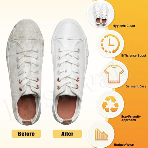 Rushwak Shoe Washing Machine Bag with 1 Pair Adjustable Shoe Trees 360° Deep Shoe Cleaning Bag for Washer Shoe Washing Bags with Zipper Microfiber Sneaker Pouch Laundry Shoe Bags for All Type & Size - Image 4