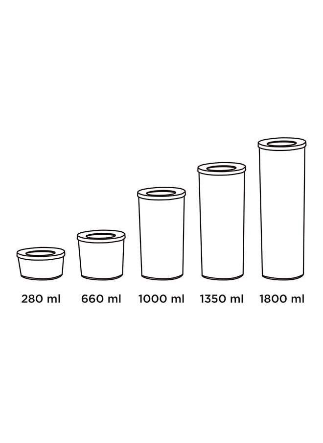 Cosmoplast - Lock2Go Round Fliplock Canisters 5 Pcs. Set 1800 ml - Image 1