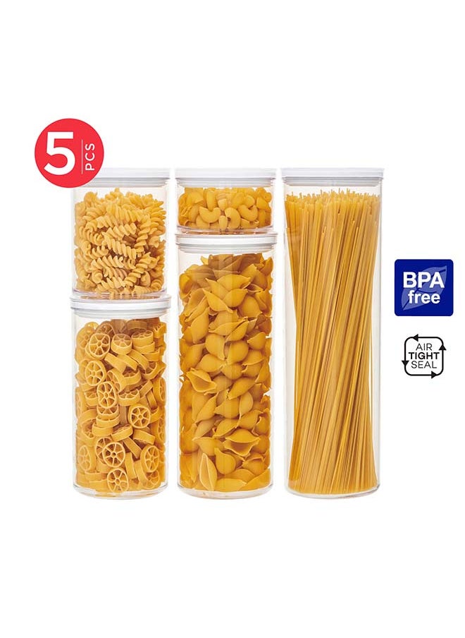 Cosmoplast - Lock2Go Round Fliplock Canisters 5 Pcs. Set 1800 ml - Image 1