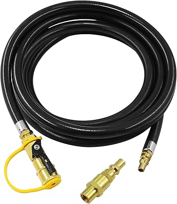 MENSI MENSI 12 Feet RV Shut-Off Quick Connect Disconnect Propane Hose Conversion Kit for Weber Q Series, Weber Traveller Grill  - Image 1