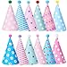 Beurio Birthday Party Hats for Kids and Adults 12 Pack 84 Inch Large Cone Hats with Pom Poms Pastel Paper Party Caps for Classroom Toddlers and Large Stuffed Animals Macaron Colors - Image 3