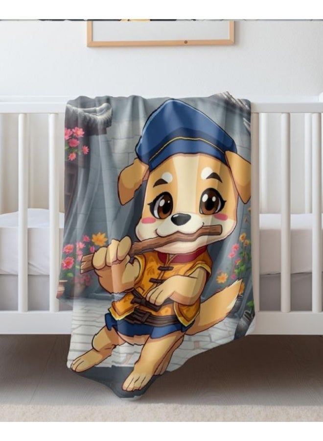 عام بطانية رقيقة من الفانيلا الكرتونية للأطفال أو الطلاب (دافئة ومريحة ومناسبة للنوم والألعاب) 100 سم * 150 سم - 100 - Image 4