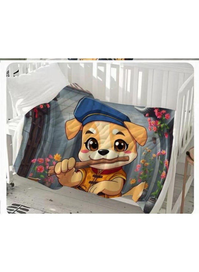 عام بطانية رقيقة من الفانيلا الكرتونية للأطفال أو الطلاب (دافئة ومريحة ومناسبة للنوم والألعاب) 100 سم * 150 سم - 100 - Image 3