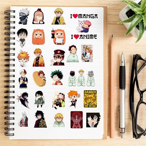 True Flair Trueflair Pack of 103 Anime Vinyl Laptop Stickers, Random Designs, for Laptop, Journal, Bike Helmet, Diary, Guitar, Mobile, Waterproof, Self-Adhesive (Anime) - Image 3