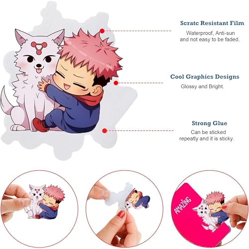 True Flair Trueflair Pack of 103 Anime Vinyl Laptop Stickers, Random Designs, for Laptop, Journal, Bike Helmet, Diary, Guitar, Mobile, Waterproof, Self-Adhesive (Anime) - Image 5
