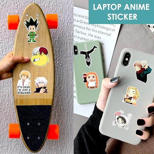 True Flair Trueflair Pack of 103 Anime Vinyl Laptop Stickers, Random Designs, for Laptop, Journal, Bike Helmet, Diary, Guitar, Mobile, Waterproof, Self-Adhesive (Anime) - Image 2