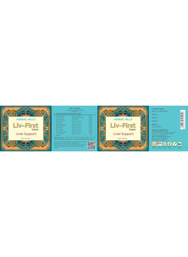 HERBAL HILLS Herbal Hills LIV First Liver Support 900 Tablets (Pack of 1)  - Image 2