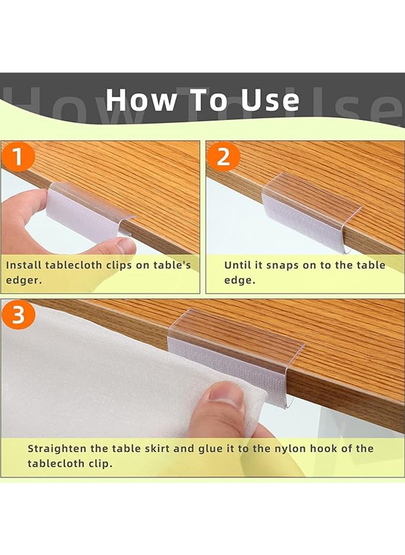 Generic - 12 Pack Clear Table Skirt Clips, Strong Tablecloth Clamps, Perfect for Securing Table Covers at Weddings, Banquets, Parties, Picnics & Outdoor Events, Multipurpose Table Edge Fasteners - Image 1
