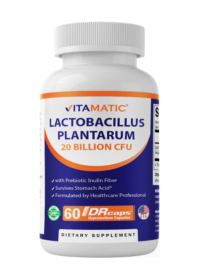 Vitamatic Lactobacillus Plantarum 60 DRcaps® Hypromellose Capsules
