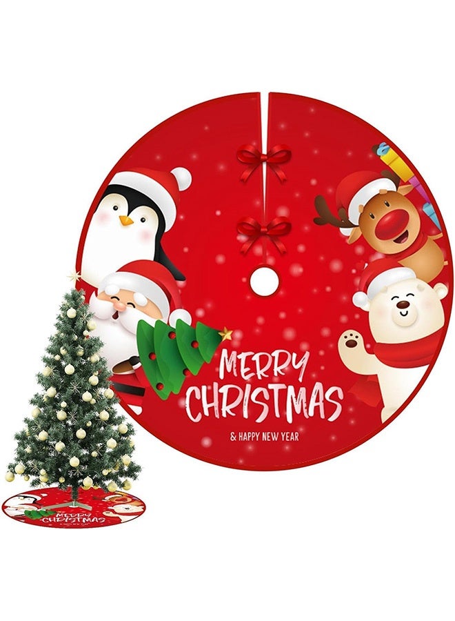 GMORO Christmas Tree Skirt,90CM Snowman Xmas Tree Skirt,Tree Apron for Christmas,Large Christmas Tree Skirt Decor Double Layers Tree Mat for Holiday Party Home Decoration, Christmas Tree Ornaments - Image 1