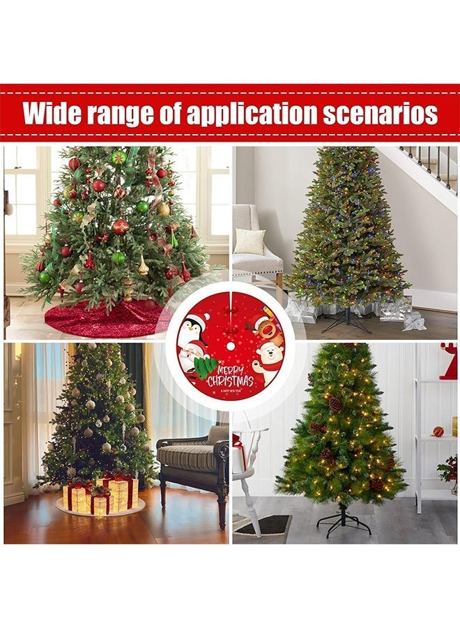 GMORO Christmas Tree Skirt,90CM Snowman Xmas Tree Skirt,Tree Apron for Christmas,Large Christmas Tree Skirt Decor Double Layers Tree Mat for Holiday Party Home Decoration, Christmas Tree Ornaments - Image 4