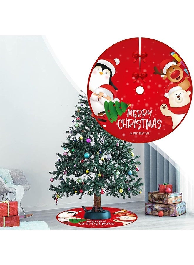 GMORO Christmas Tree Skirt,90CM Snowman Xmas Tree Skirt,Tree Apron for Christmas,Large Christmas Tree Skirt Decor Double Layers Tree Mat for Holiday Party Home Decoration, Christmas Tree Ornaments - Image 3