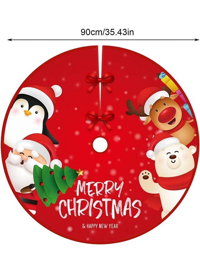 GMORO Christmas Tree Skirt,90CM Snowman Xmas Tree Skirt,Tree Apron for Christmas,Large Christmas Tree Skirt Decor Double Layers Tree Mat for Holiday Party Home Decoration, Christmas Tree Ornaments - Image 5