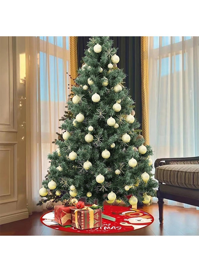 GMORO Christmas Tree Skirt,90CM Snowman Xmas Tree Skirt,Tree Apron for Christmas,Large Christmas Tree Skirt Decor Double Layers Tree Mat for Holiday Party Home Decoration, Christmas Tree Ornaments - Image 2