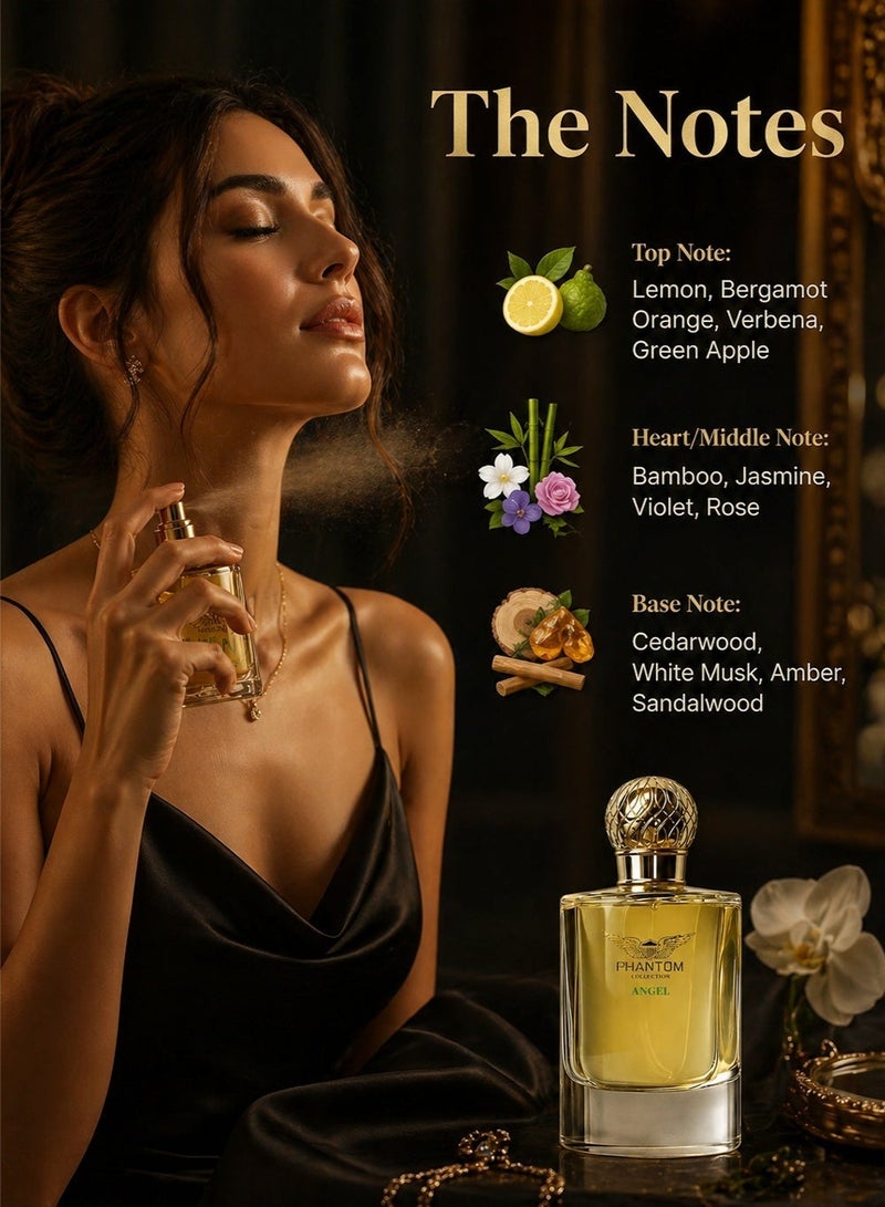 Linea De Bella Phantom Collection Angel – Long Lasting Perfume for Women with Fresh Citrus & Floral Notes | Elegant Citrus Floral EDP 100ML - Image 3