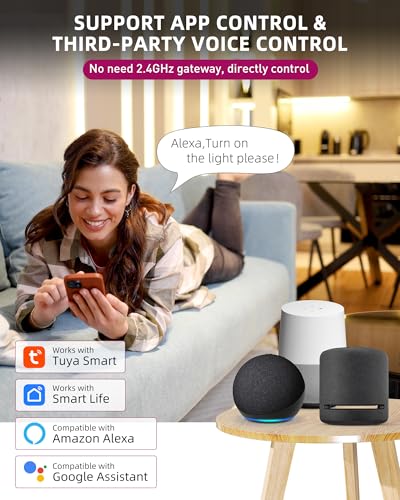 EMITEVER WiFi&Bluetooth 5-in-1 LED Controller WT5 Dimmable for DC12-24V PWM Single Color/CCT/RGB/RGBW/RGBCCT LED Strip Lights, Compatible with Tuya APP/Smart Life/Alexa/Google Home - Image 4