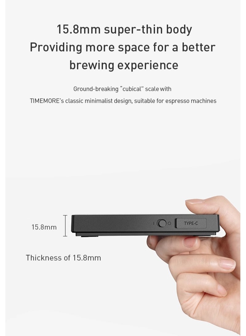 تايم مور ميزان قهوة بلاك ميرور بيسك بلس صغير الحجم لتحضير الاسبرسو - Image 3