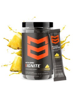 MTN OPS MTN OPS Ignite Trail Packs Energy Drink Powder, Gluten Free Nitric Oxide Supplement Drink Mix, L Arginine, L Citrulline, Caffeine & Nootropic Sugar Free Drink Mix, 20 Servings, Pineapple Crush  - Image 1