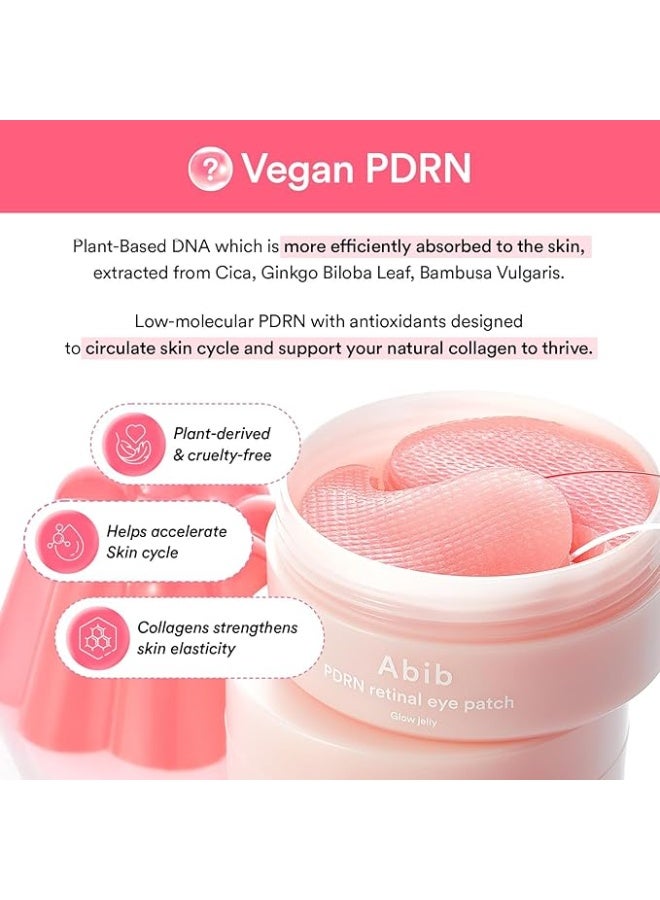 Abib PDRN Retinal Eye Patch Glow Jelly Under Eye Patches Puffy Eyes Dark Circles Anti Wrinkle Collagen Caffeine Niacinamide 60 Patches - Image 5
