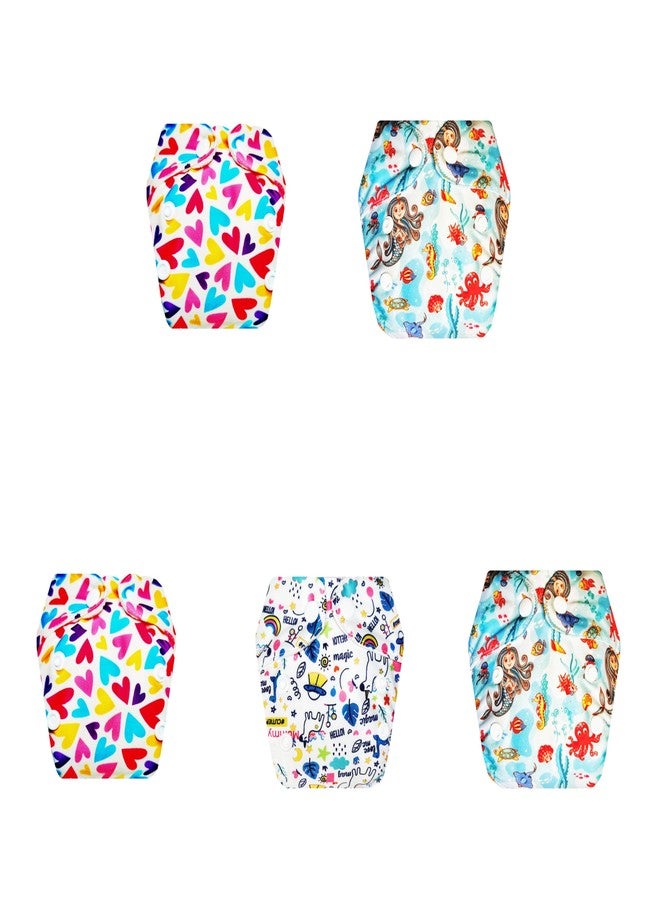 Dumbledo Premium Newborn Cloth Diaper with Integrated Soaker (Pack of 5) | Snug Fit | Leakproof | Travel Friendly | Trusted by Moms | 0 - 4 Months | Unisex Baby - Image 1