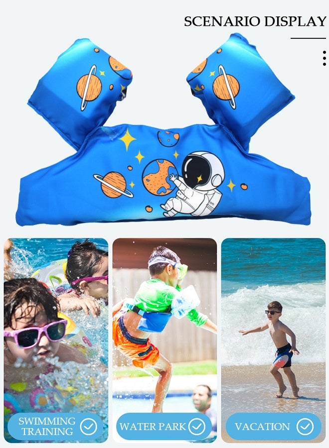 DUNISO سترة سباحة للأطفال، أكمام عائمة قابلة للنفخ، شريط ذراع للسباحة، أجنحة سباحة كرتونية، سترات سباحة عائمة، أكمام، أشرطة كتف، عوامات للذراع للأطفال الذين يتعلمون السباحة، معدات التدريب - Image 3