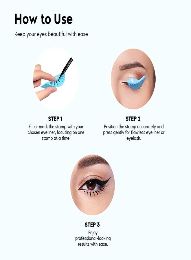 Gleva Eyeliner & Eyelash Stamp Tool,Reusable Silicon Lower Eyelash Stamp Tool,Eye Makeup Tool,DIY Lower Lashes Extensions,Natural Look for Make Up Beginner(Blue),1 count - Image 4