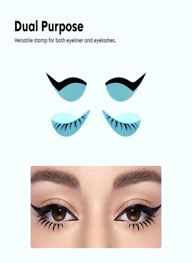 Gleva Eyeliner & Eyelash Stamp Tool,Reusable Silicon Lower Eyelash Stamp Tool,Eye Makeup Tool,DIY Lower Lashes Extensions,Natural Look for Make Up Beginner(Blue),1 count - Image 3