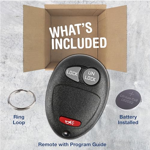 KeylessOption Key Fob Replacement for 2001 2002 2003 2004 2005 2006 2007 2008 2009 2010 2011 2012 Chevrolet Chevy Colorado Hummer GMC Canyon Oldsmobile Pontiac Isuzu Remote, 3-Button L2C0007T - Image 3