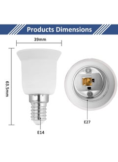 Lezonic E14 to E27 Socket Converter, Small Screw to Screw Edison Bulb Adapter, SES to ES Lamp Base Adapter, Max Wattage 60W, Voltage 0-250V, for LED Bulbs, Incandescent Bulbs, CFL Bulbs, 4 Pack  - Image 3