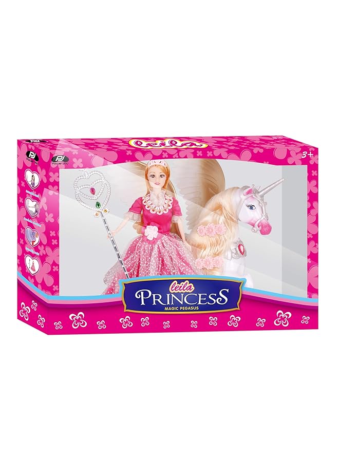 باور جوي دمية الأميرة ليلى بي جيه 30 سم مع بيجاسوس السحري المتنوع Lh201555 - Image 4