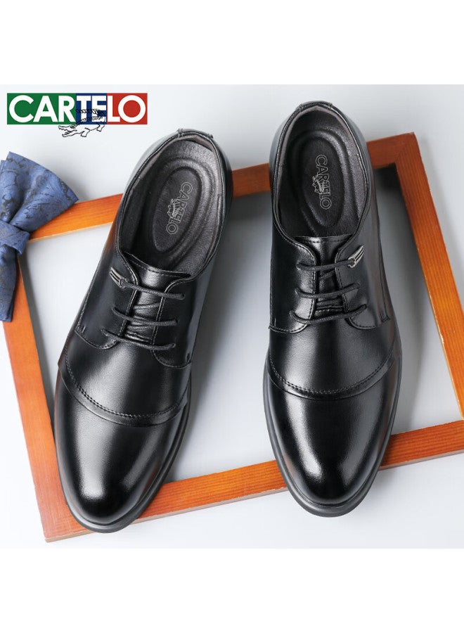 كارتيلو Cartelo رجال الأعمال البريطانية ستايل جلد بقري أحذية كاجوال جميع المباريات رجال أحذية الزفاف أحذية منخفضة القطع رجال 513 أسود 44 - Image 3