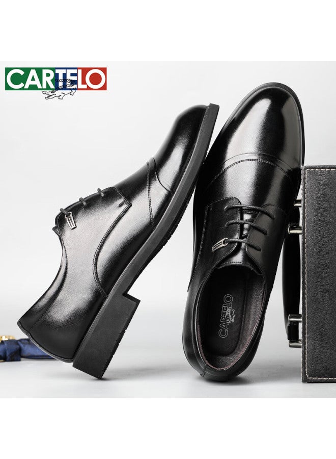 كارتيلو Cartelo رجال الأعمال البريطانية ستايل جلد بقري أحذية كاجوال جميع المباريات رجال أحذية الزفاف أحذية منخفضة القطع رجال 513 أسود 44 - Image 5