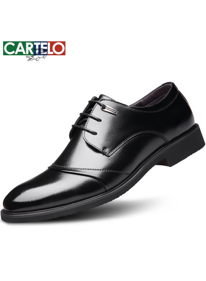 كارتيلو Cartelo رجال الأعمال البريطانية ستايل جلد بقري أحذية كاجوال جميع المباريات رجال أحذية الزفاف أحذية منخفضة القطع رجال 513 أسود 44 - Image 1