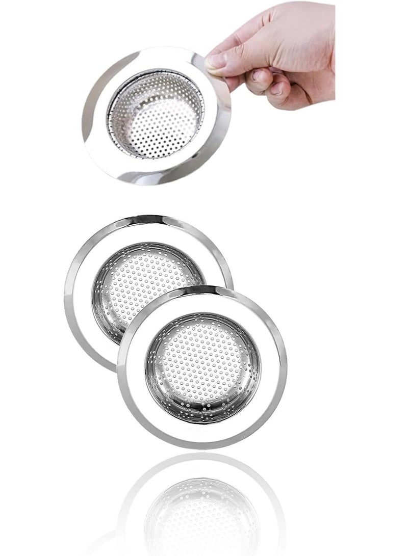 3 Pack Kitchen Sink Strainers - Stainless Steel Sink Drain Strainer with Large Wide Rim  - Image 1
