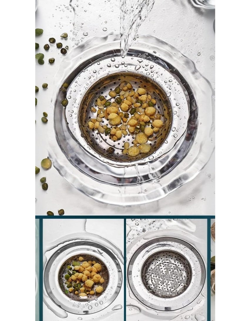 3 Pack Kitchen Sink Strainers - Stainless Steel Sink Drain Strainer with Large Wide Rim  - Image 2