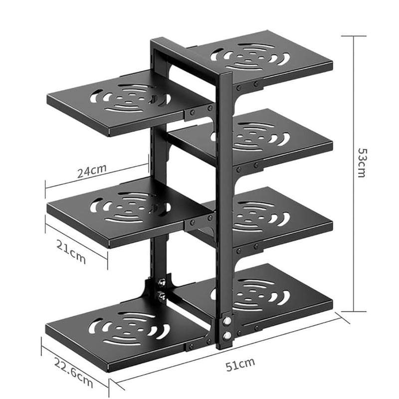 Home Essentials Kitchen Counter Pan Rack Organizer - 7 Tier Adjustable Pot Holder/Shelf Drawer Stand for Crockery, Utensil Holder (7 TIER)Stainless Steel,Ceiling mount, Bracket shelf - Image 2