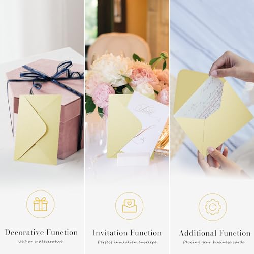 Goefun Shimmer Cream Envelopes 5.25 x 7.25 inches 100 PCS, Goefun A7 Euro Flap Envelopes with Gummed Seal for 5 x 7 Cards, Anniversaries, RSVP Invite, Wedding - Image 4