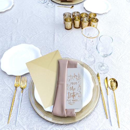 Goefun Shimmer Cream Envelopes 5.25 x 7.25 inches 100 PCS, Goefun A7 Euro Flap Envelopes with Gummed Seal for 5 x 7 Cards, Anniversaries, RSVP Invite, Wedding - Image 5