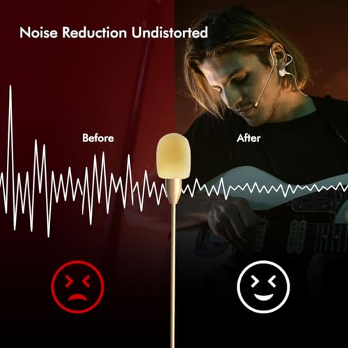 KIMAFUN Headset/Headworn Microphone Single Earset Ear-Hook Over Ear Hanging Condenser Mic Compatible with AKG Wireless System Bodypack Transmitter, Ideal for Performance, Theater, Lecture - Beige D3 - Image 4