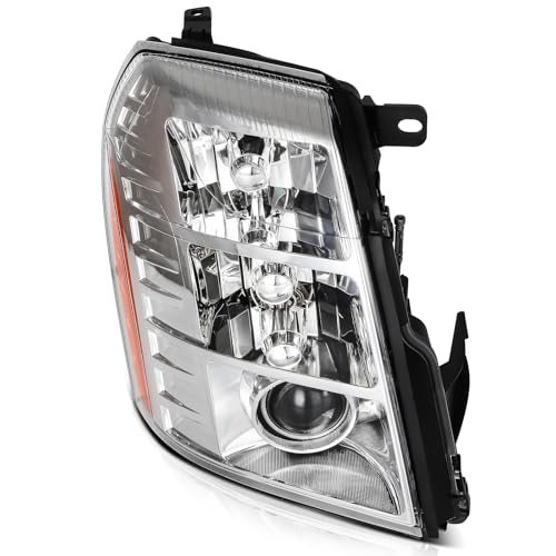 LBRST Headlight Assembly for Escalade 2009-2014 for ESV 2009-2014 for EXT 2009-2013 Chrome Housing Clear Lens Amber Reflector Passenger Side Headlamp(Bulbs not Included) - Image 2