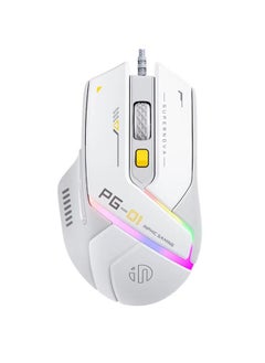 Inphic PG1 RGB Light Emitting Computer Gaming Wired Mouse(White)