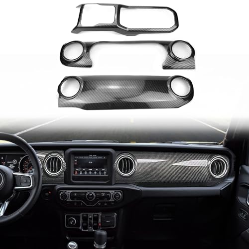 Bolaxin ABS Center Console Panel Dashboard Cover Compatible with Jeep Wrangler JL 2018-2023/ Jeep Gladiator JT 2020-2023 Interior Trim Decor for Jeep Accessories (Blue) - Image 1