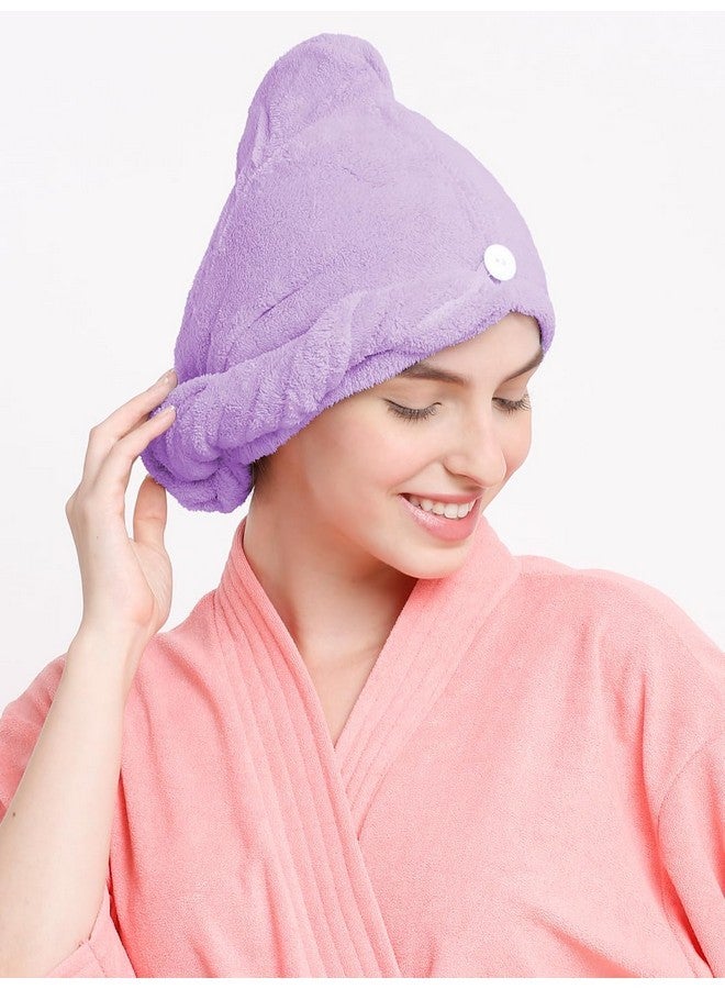 Cortina Microfiber Hair Towel Cap, Soft Absorbent Quick Drying Cap For Curly Thick Hair, Wrap Cap For Women Girls-Pack Of 1,Purple - Image 1