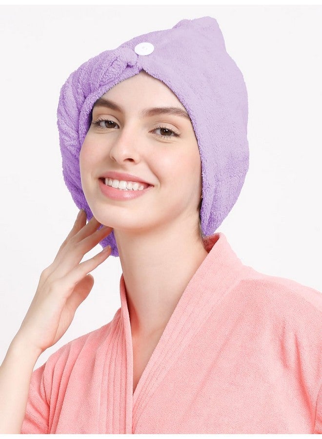 Cortina Microfiber Hair Towel Cap, Soft Absorbent Quick Drying Cap For Curly Thick Hair, Wrap Cap For Women Girls-Pack Of 1,Purple - Image 2