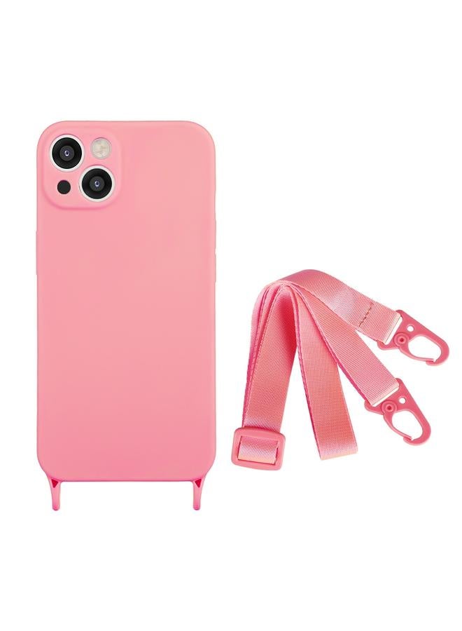 S-TOP Case For iPhone 13 Fine Hole Silicone Phone Case with Lanyard - Image 1