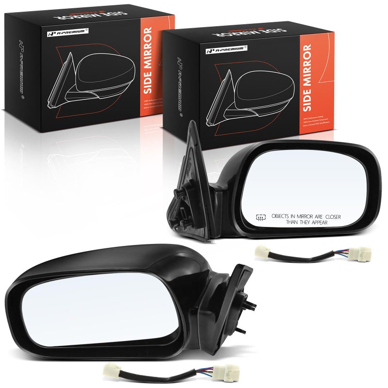 APremium Pair 2 Driver and Passenger Side Power Door Mirror Compatible with Toyota Camry 2002 2003 2004 2005 2006 Heated NonFolding Black Outside Rear View Mirror Replace 8794033510C0