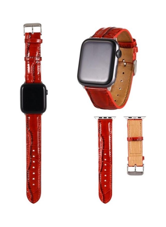 NIBEMINENT Ethnic Replacement Watchband For Apple Watch Series 1/2/3/4/5/6/7/SE 38/40/41mm Red - Image 1