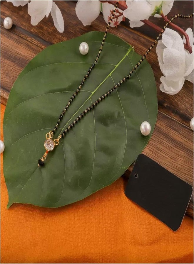 Shivarth Mangalsutra Tanmaniya Indian Traditional Jewellery Pendant Necklace Nallapusalu Chains Black Beads Pearl Stone For Women & Girls - Image 5