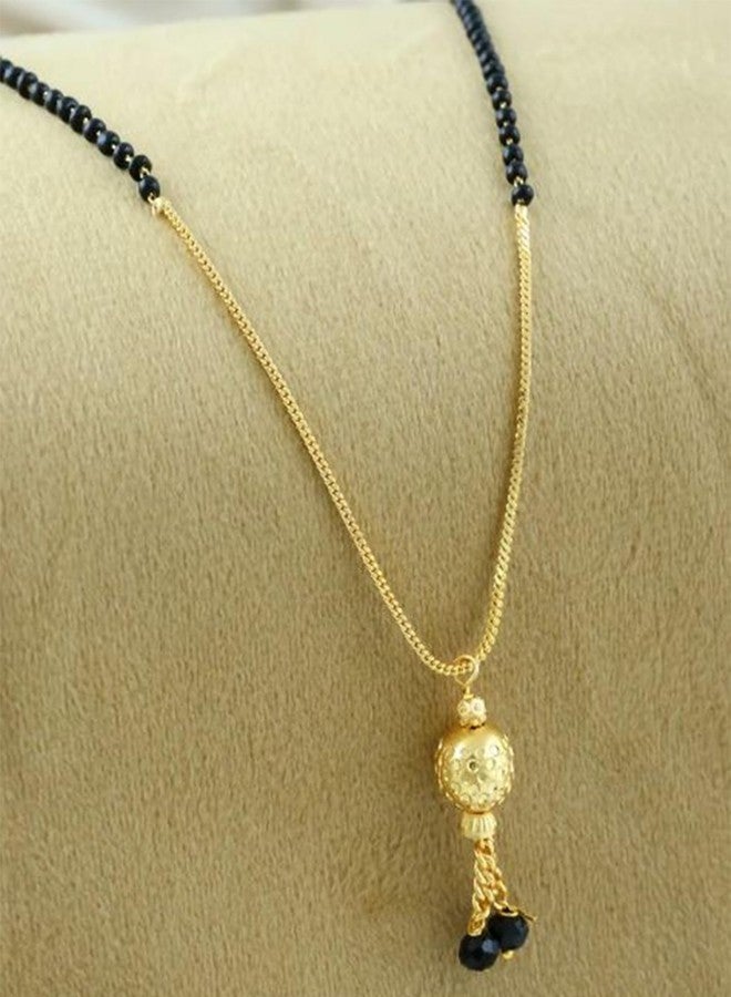 Shivarth Mangalsutra Tanmaniya Indian Traditional Jewellery Pendant Necklace Nallapusalu Chains Black Beads Pearl Stone For Women & Girls - Image 2