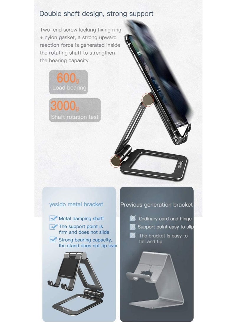 Yesido C98 Mobile Phone & Tablet 12.9 Inch Holder Aluminum Alloy Anti-Skid Mini Desktop Mount Universal Holder Bracket - Image 5